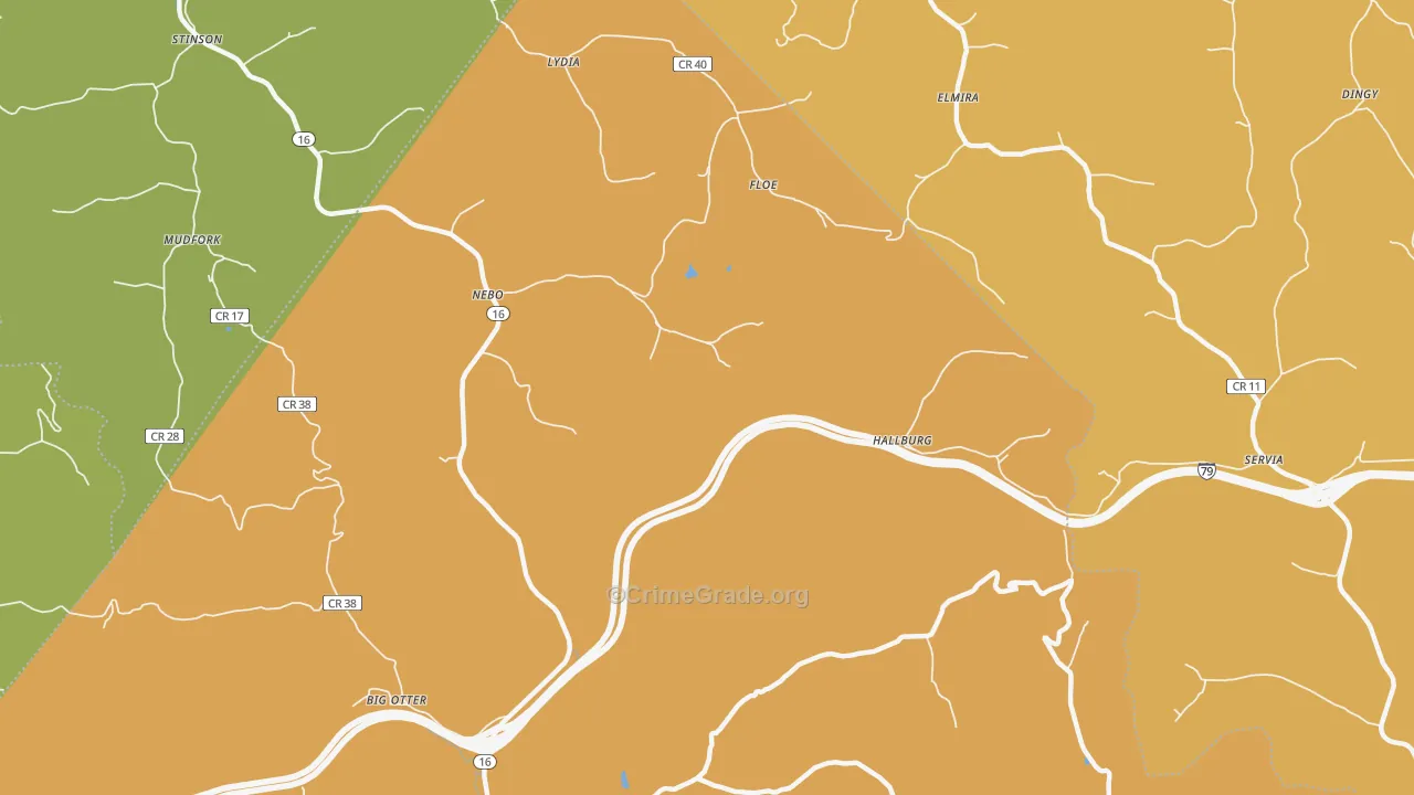 Hallburg, WV Map of Assault Rates