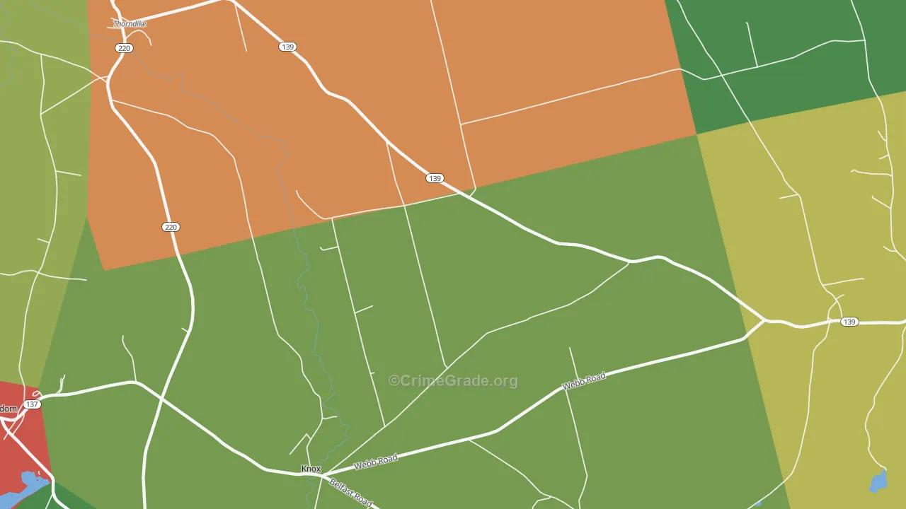 Halldale, ME Map of Assault Rates