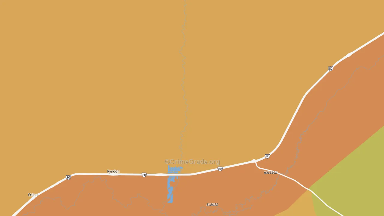 Halleck, NV Map of Assault Rates