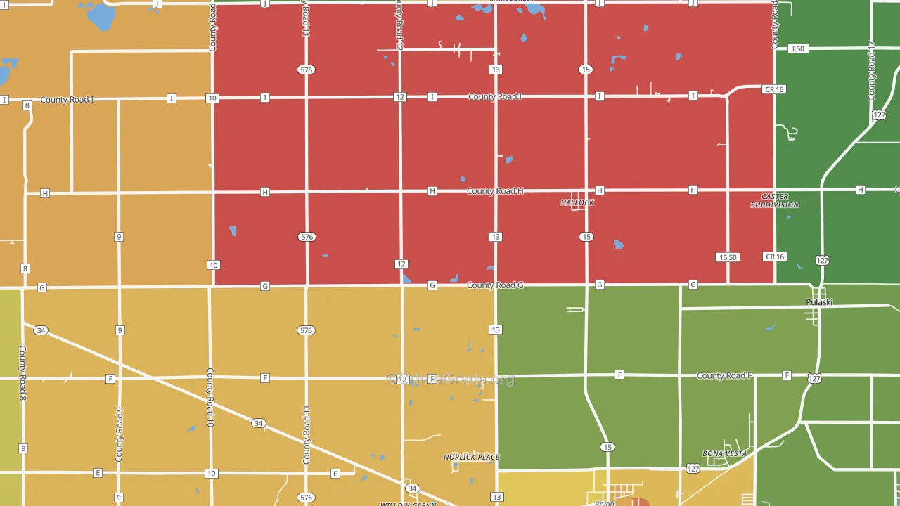 Hallock, OH Map of Assault Rates