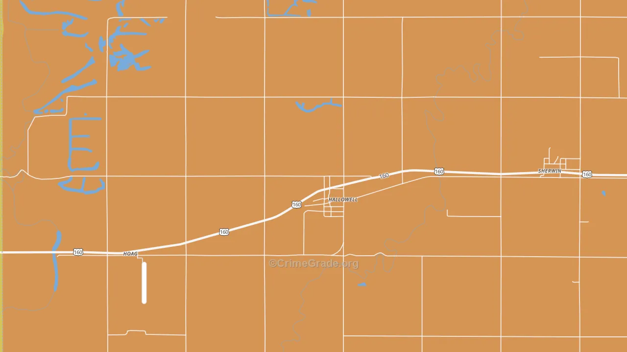Hallowell, KS Map of Assault Rates