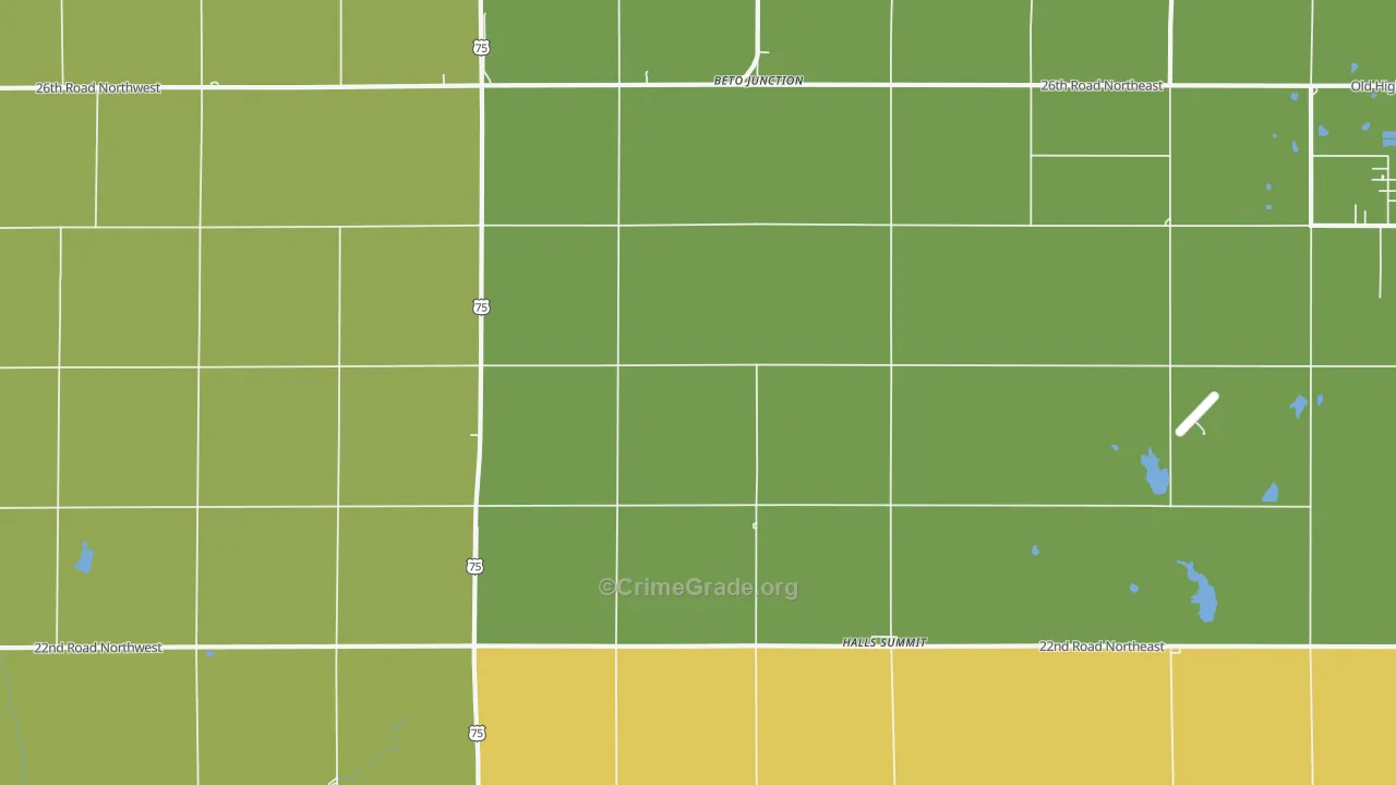 Halls Summit, KS Map of Assault Rates