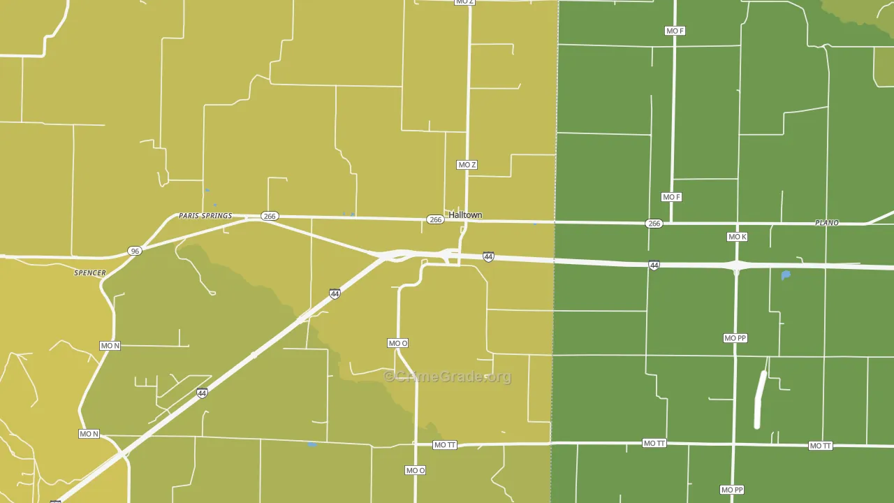 Halltown, MO Map of Assault Rates