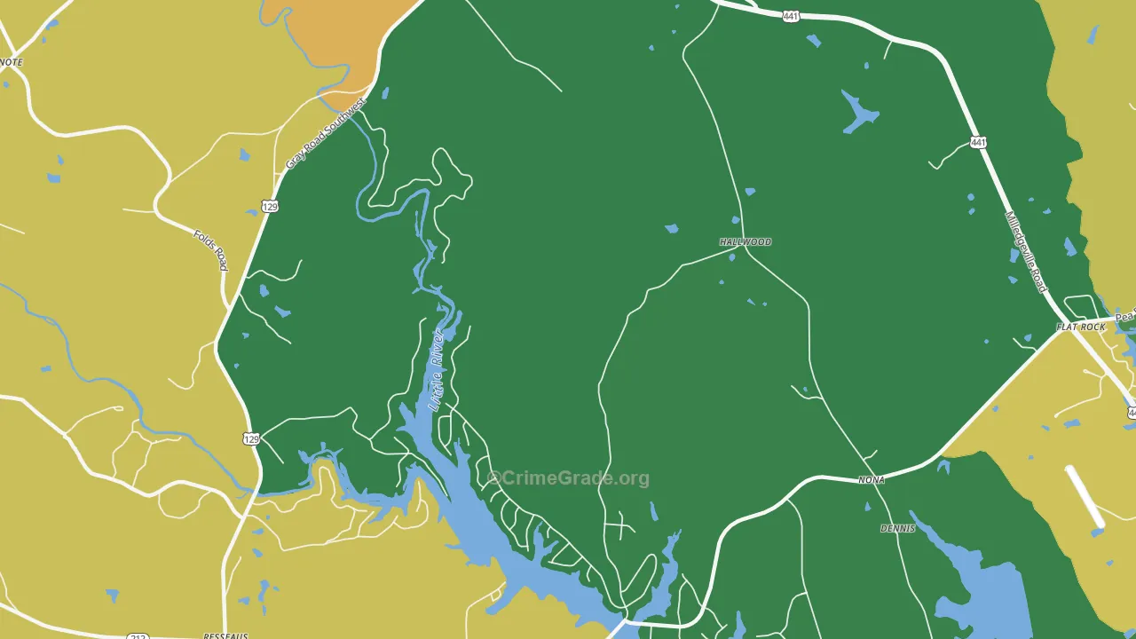Hallwood, GA Map of Assault Rates