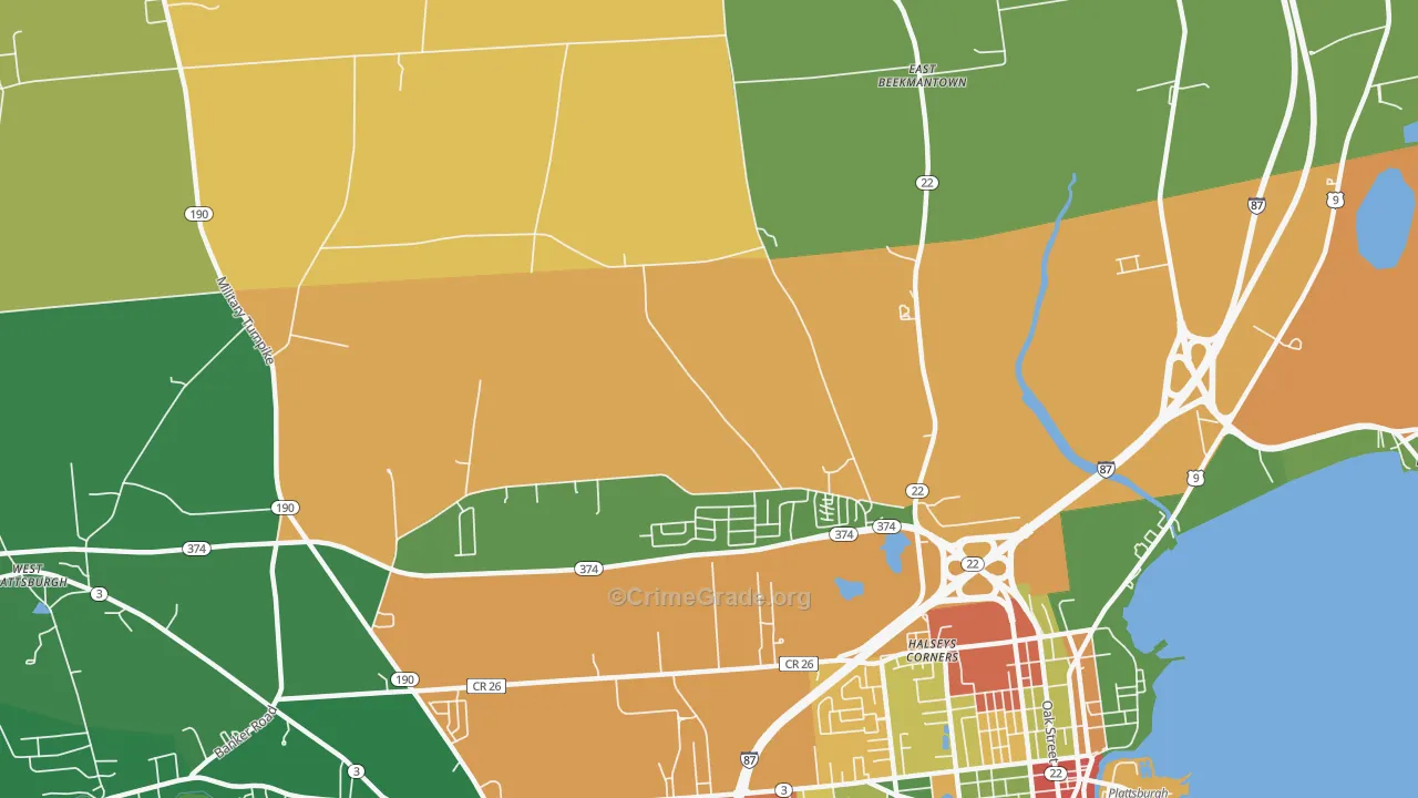 Halseys Corners, NY Map of Assault Rates