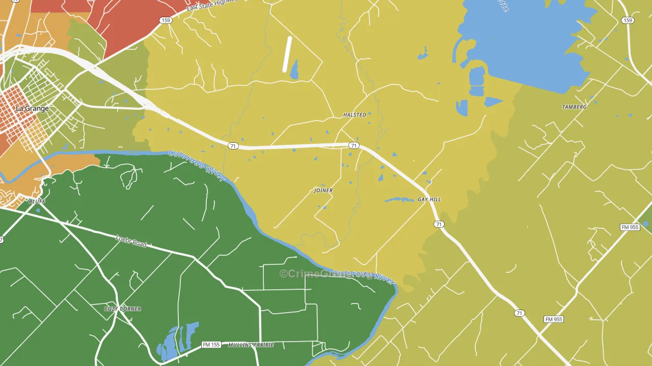 Halsted, TX Map of Assault Rates