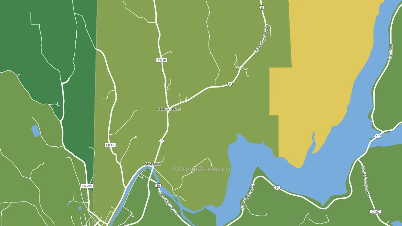 Hambletville, NY Map of Assault Rates