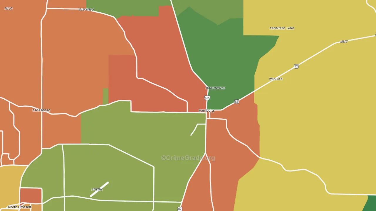 Hamburg, AR Map of Assault Rates
