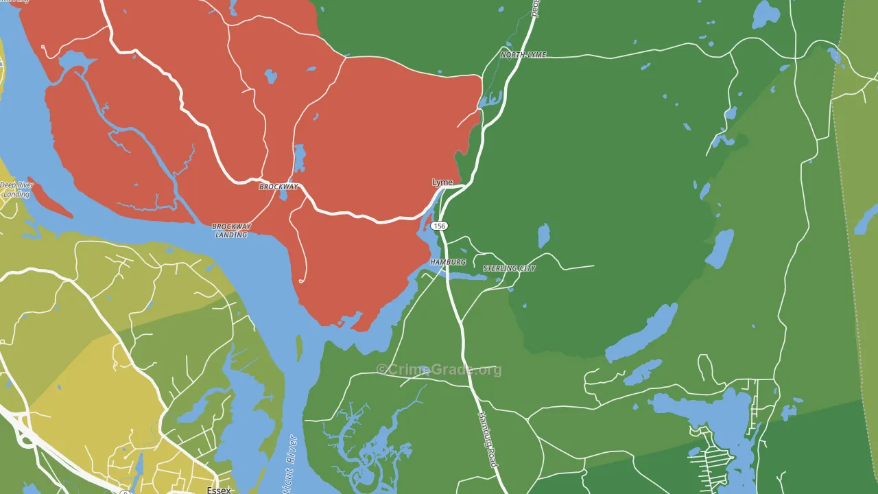 Hamburg, CT Map of Assault Rates