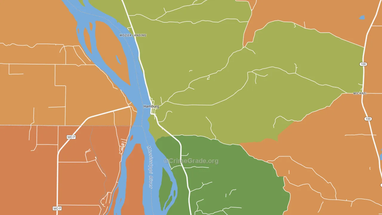 Hamburg, IL Map of Assault Rates