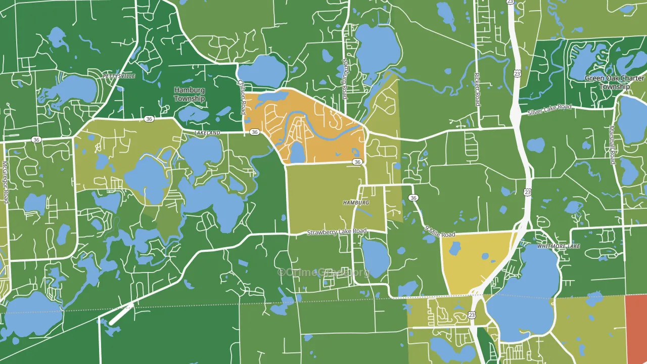 Hamburg, MI Map of Assault Rates