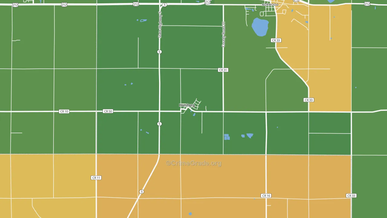 Hamburg, MN Map of Assault Rates