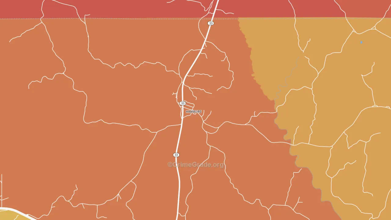 Hamburg, MS Map of Assault Rates