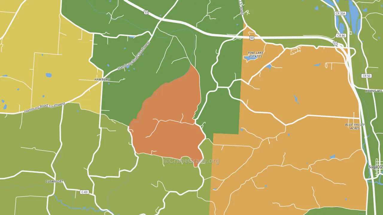 Hamburg, OH Map of Assault Rates