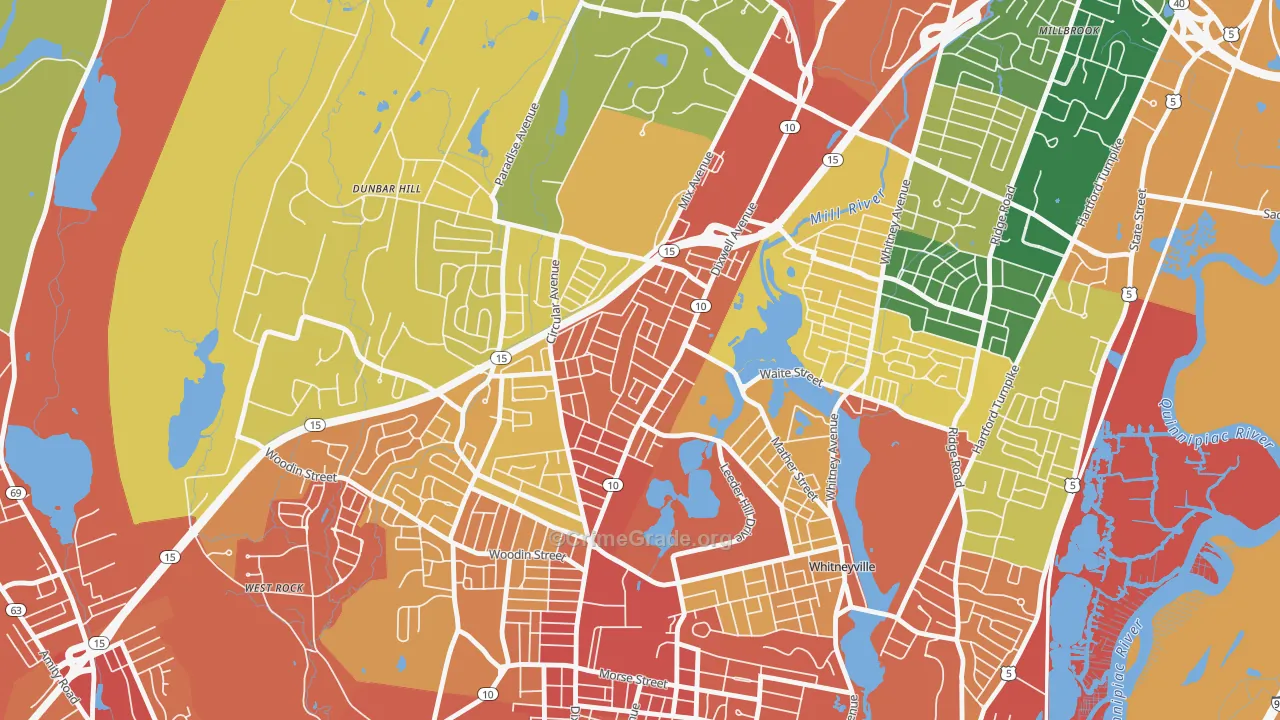 Hamden Plains, Hamden, CT Map of Assault Rates