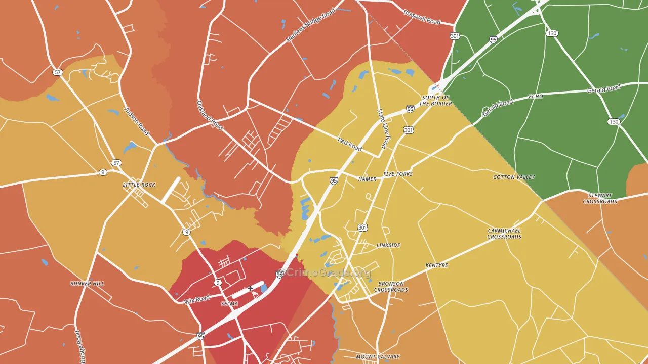 Hamer, SC Map of Assault Rates