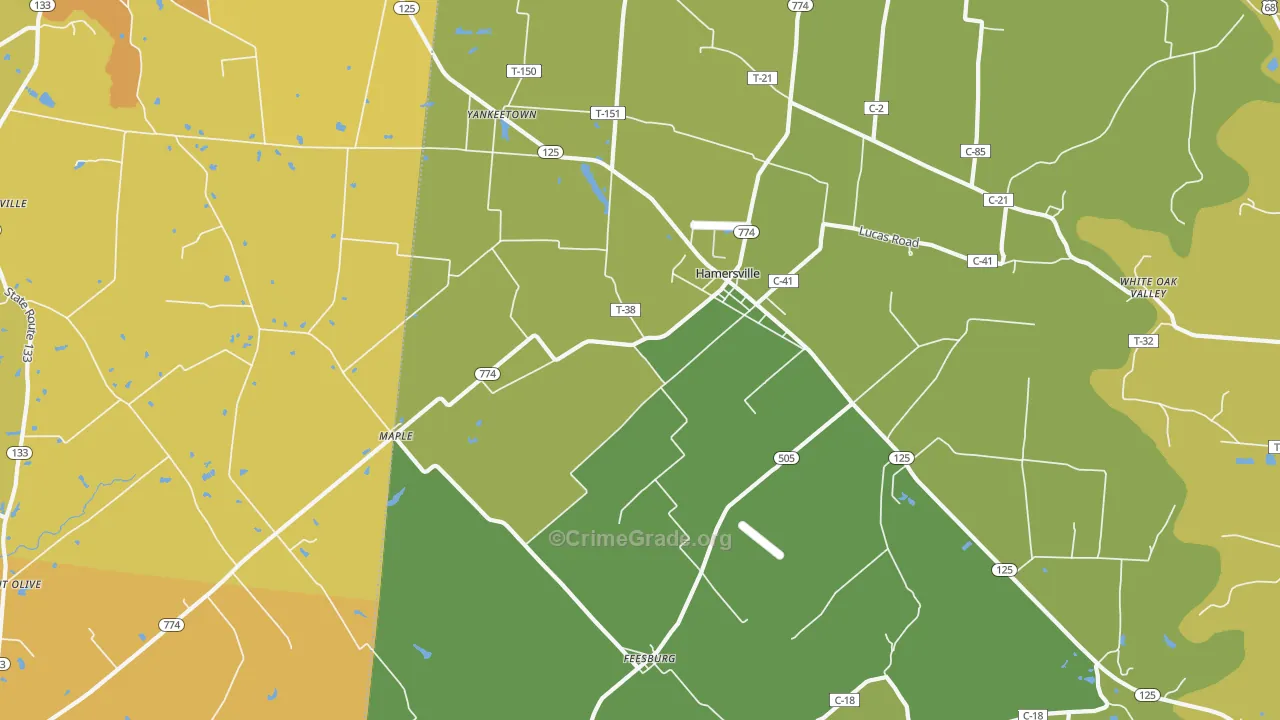 Hamersville, OH Map of Assault Rates
