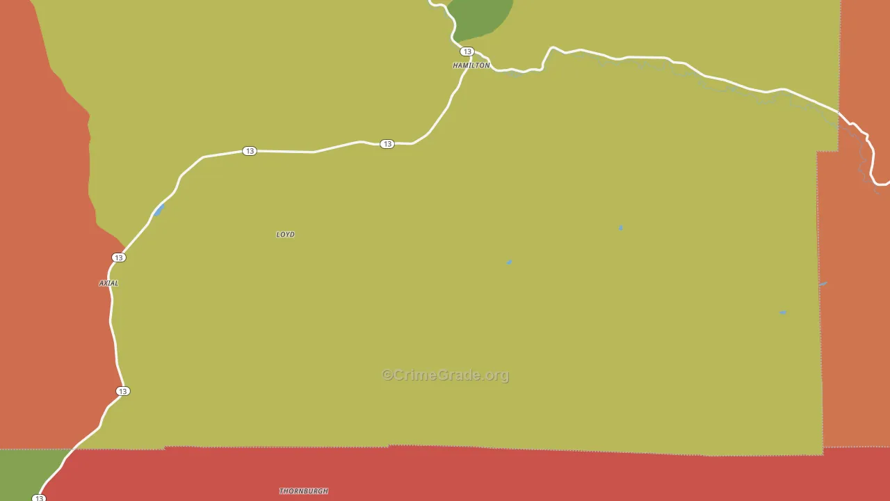 Hamilton, CO Map of Assault Rates