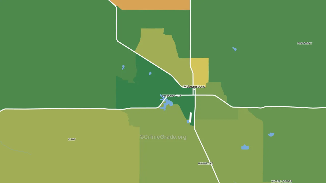 Hamilton County, IL Map of Assault Rates