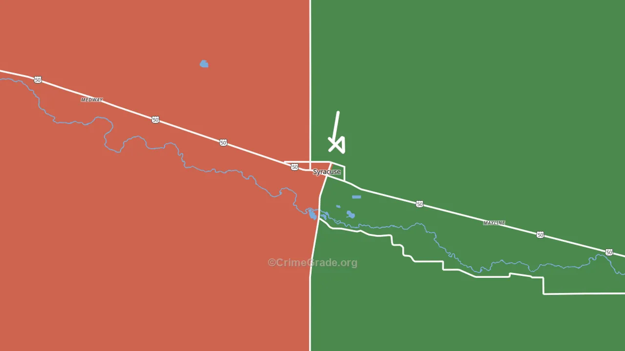 Hamilton County, KS Map of Assault Rates