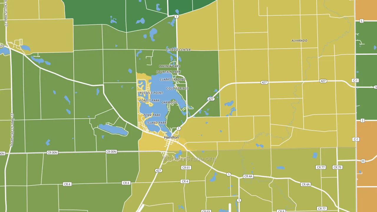 Hamilton, IN Map of Assault Rates
