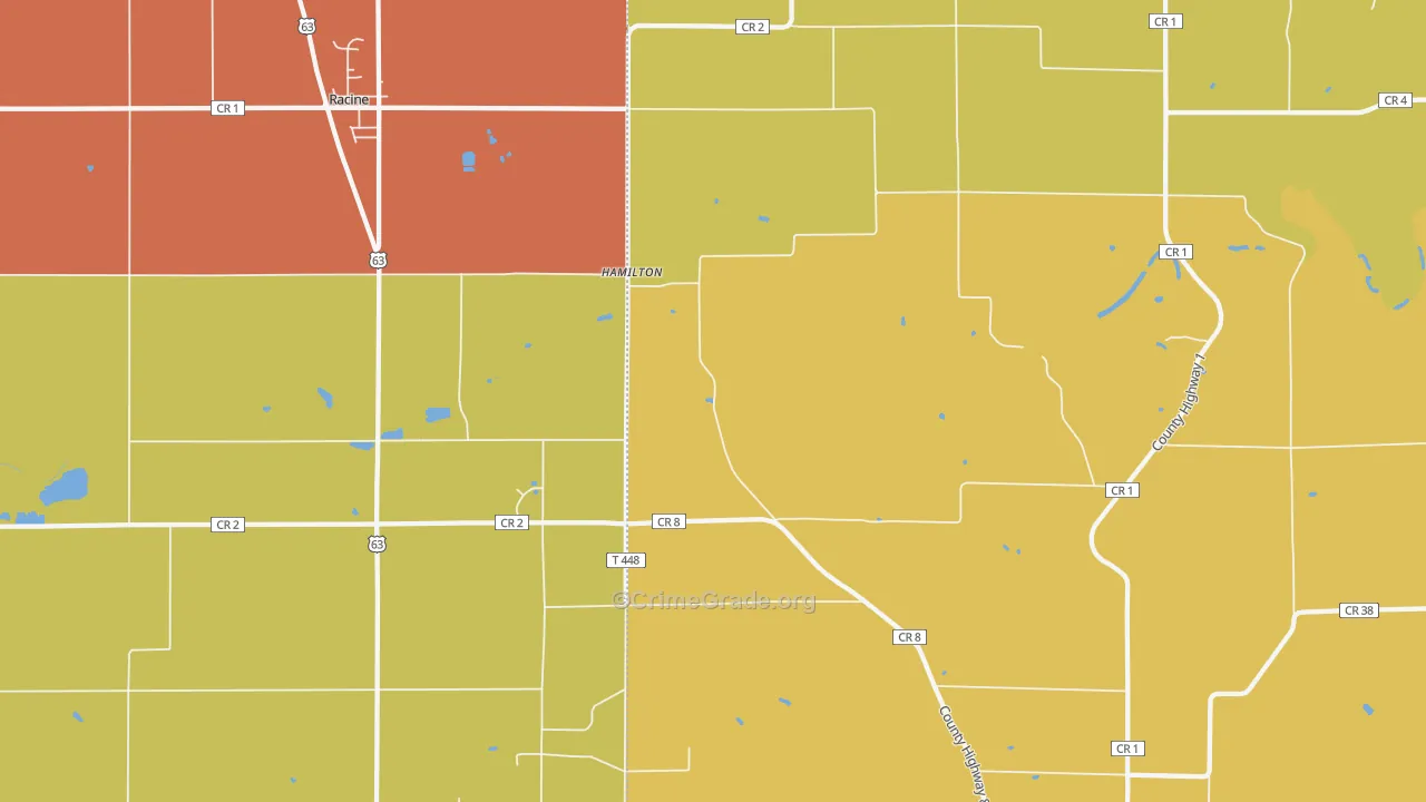 Hamilton, MN Map of Assault Rates