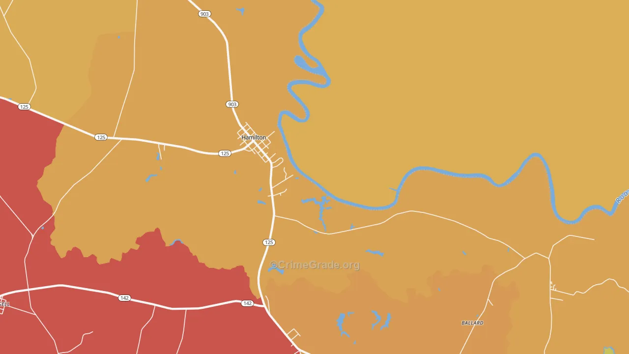 Hamilton, NC Map of Assault Rates