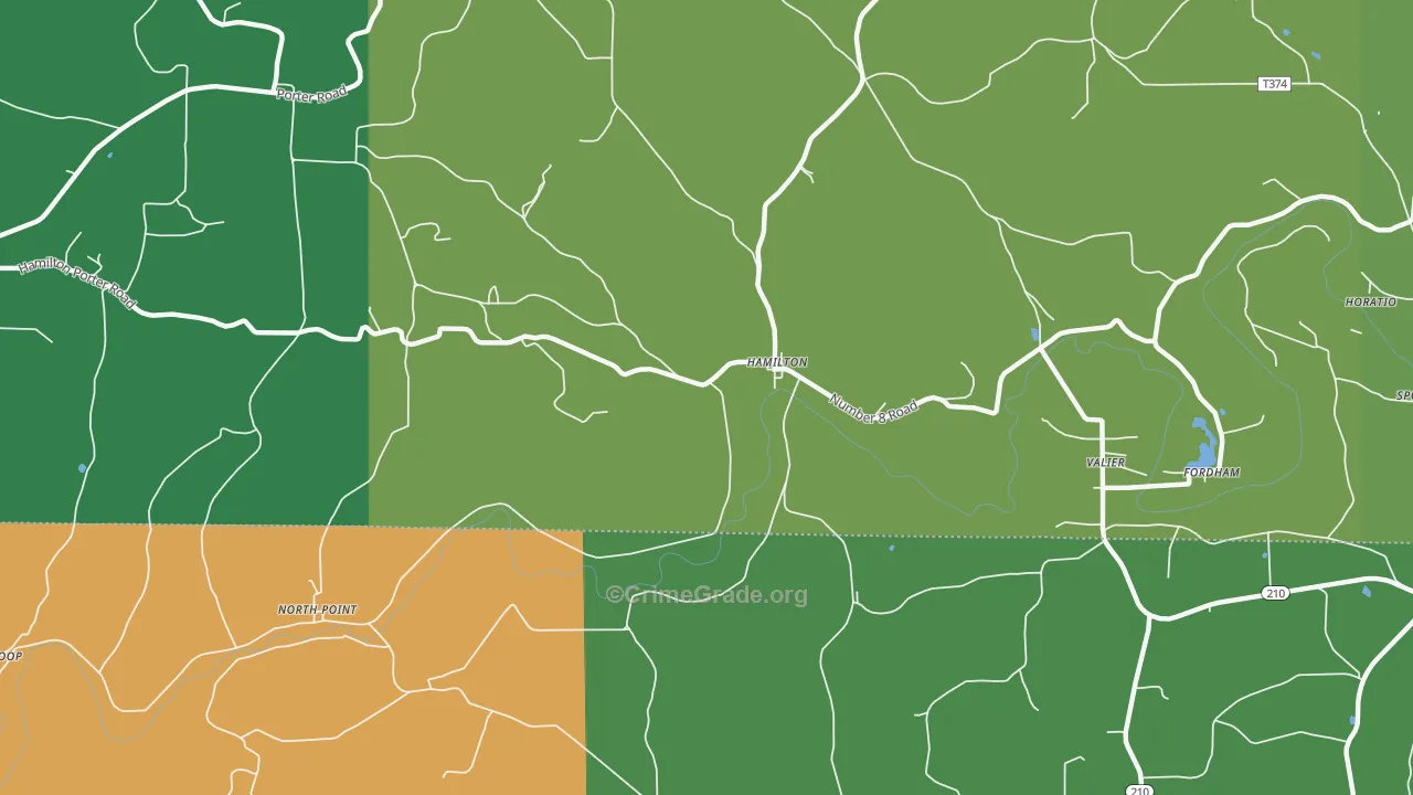 Hamilton, PA Map of Assault Rates
