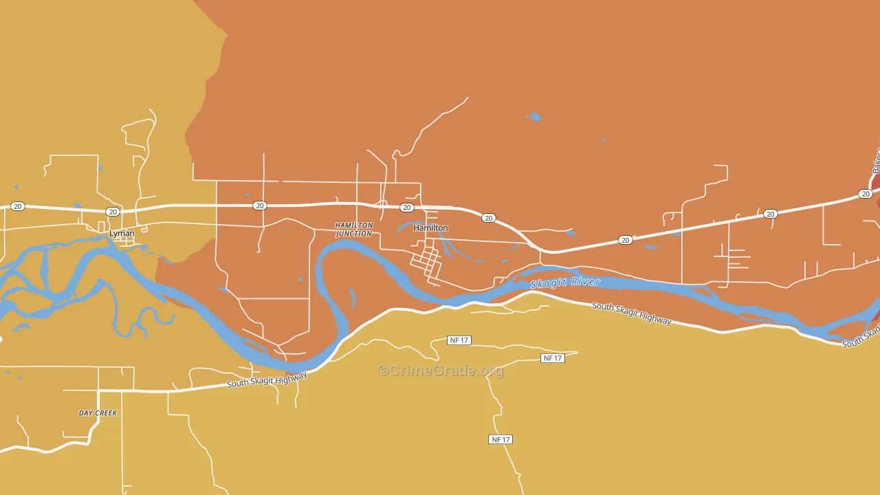 Hamilton, WA Map of Assault Rates