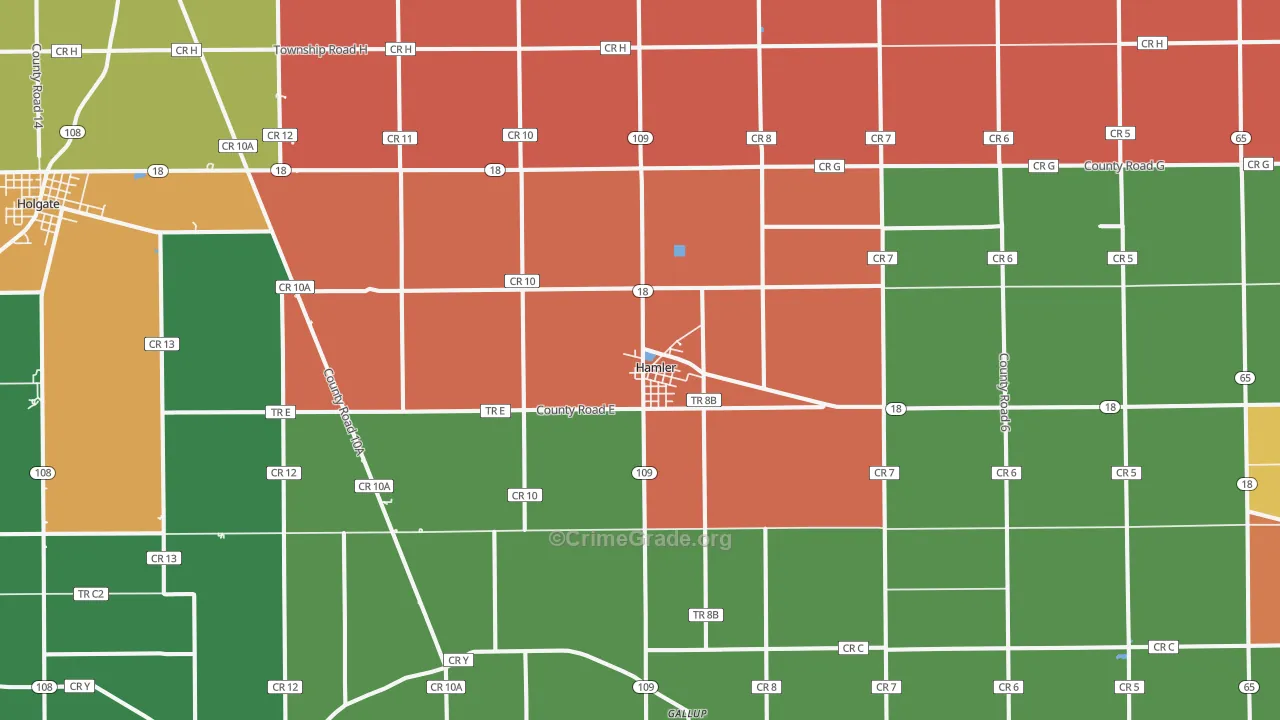 Hamler, OH Map of Assault Rates
