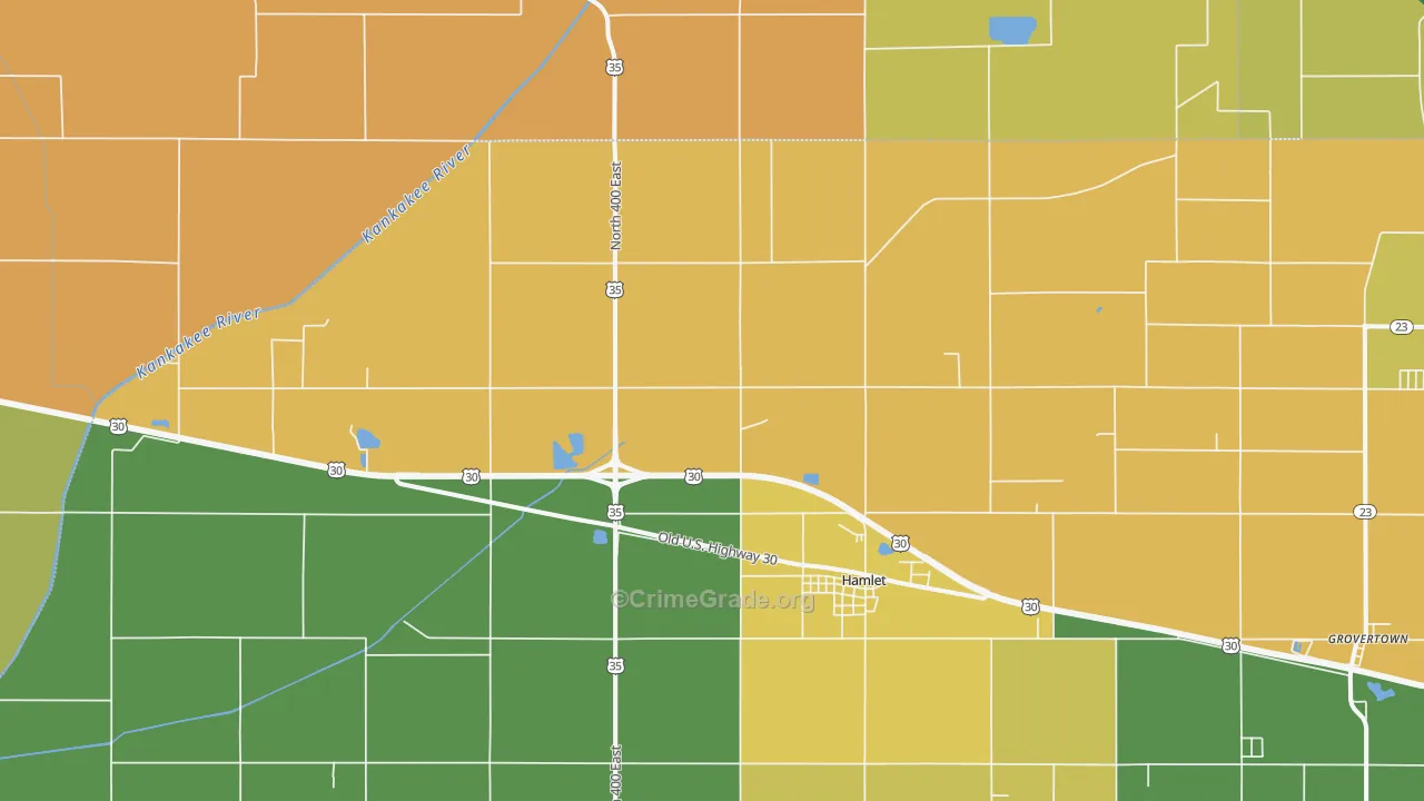 Hamlet, IN Map of Assault Rates