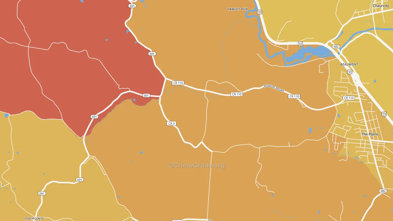 Hamley Run, OH Map of Assault Rates