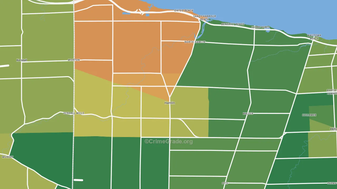 Hamlin, NY Map of Assault Rates