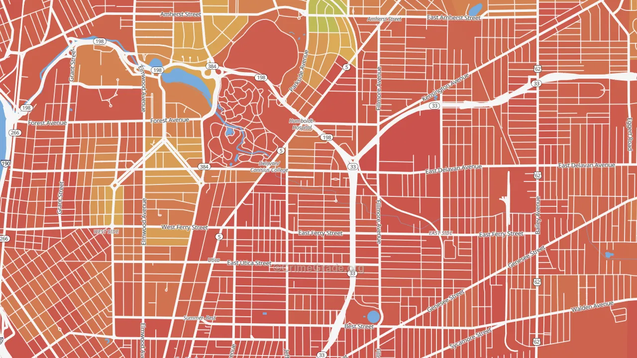 Hamlin Park, Buffalo, NY Map of Assault Rates
