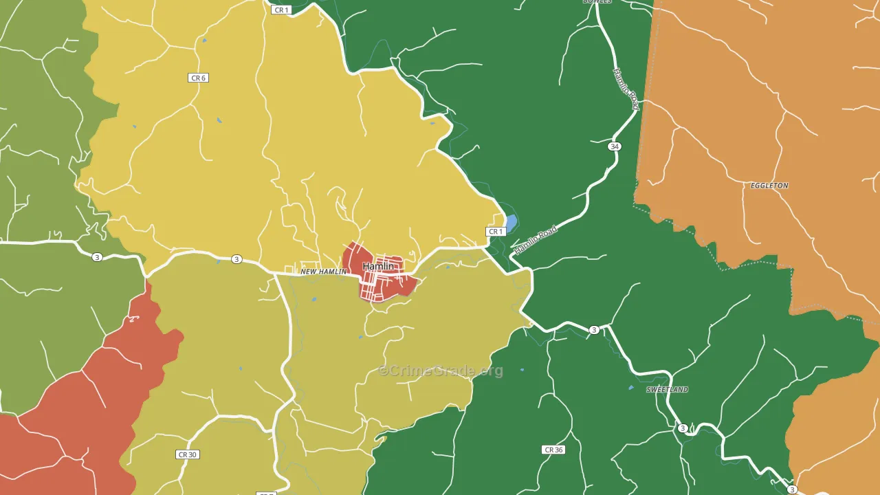 Hamlin, WV Map of Assault Rates