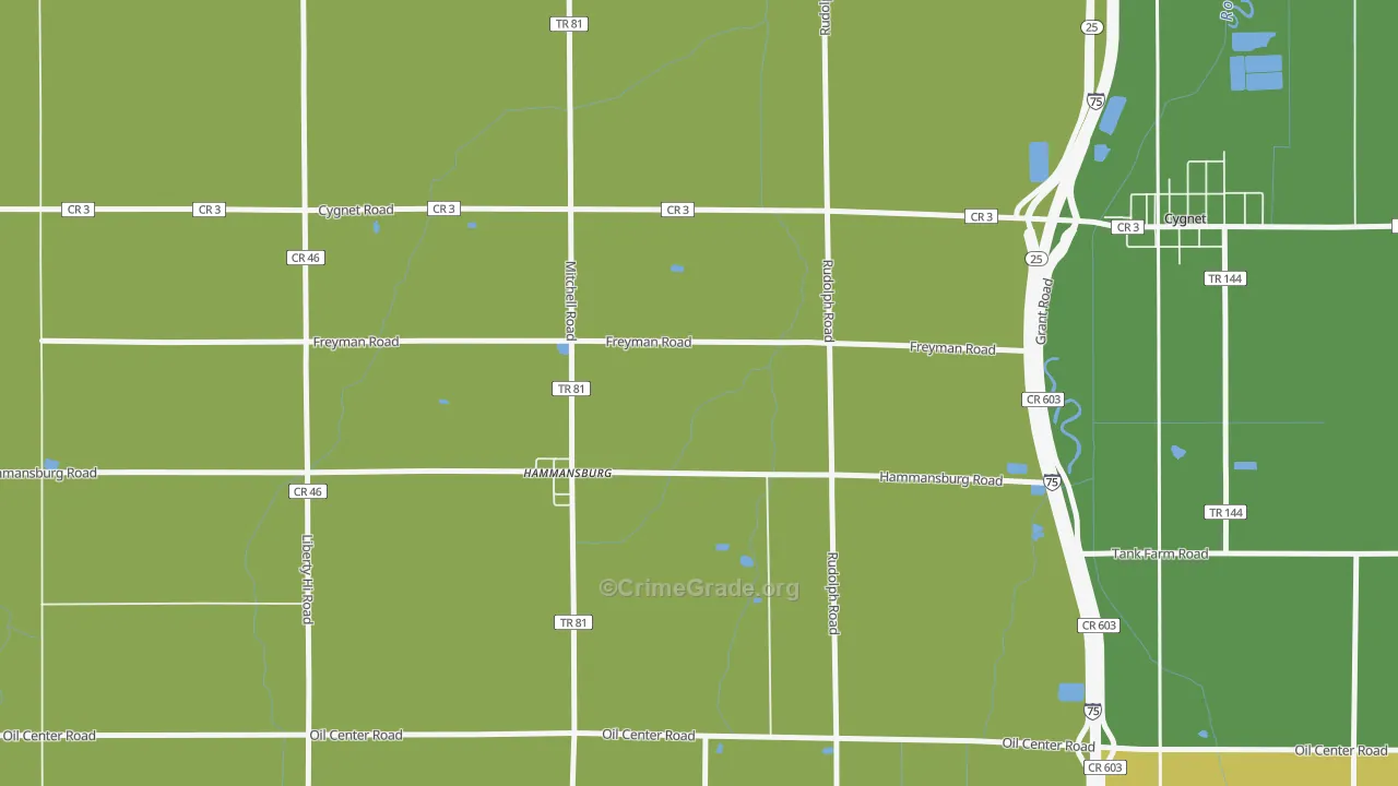 Hammansburg, OH Map of Assault Rates