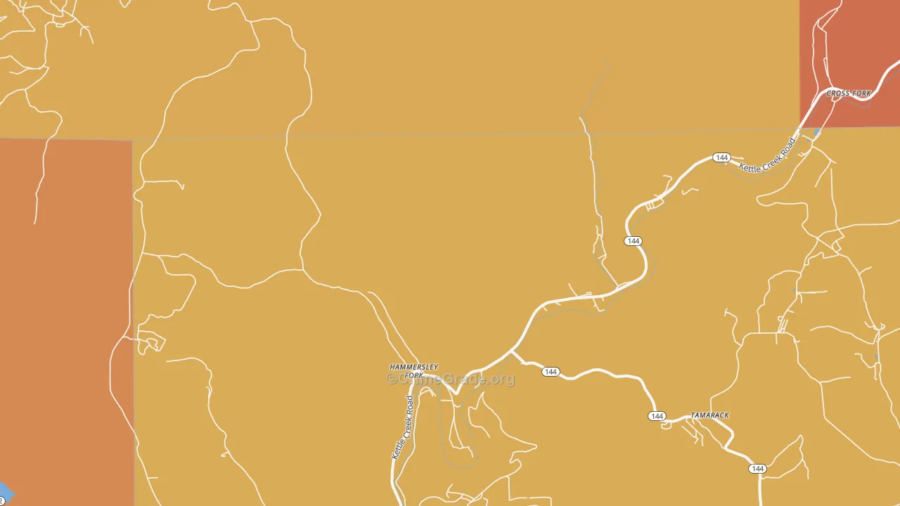 Hammersley Fork, PA Map of Assault Rates
