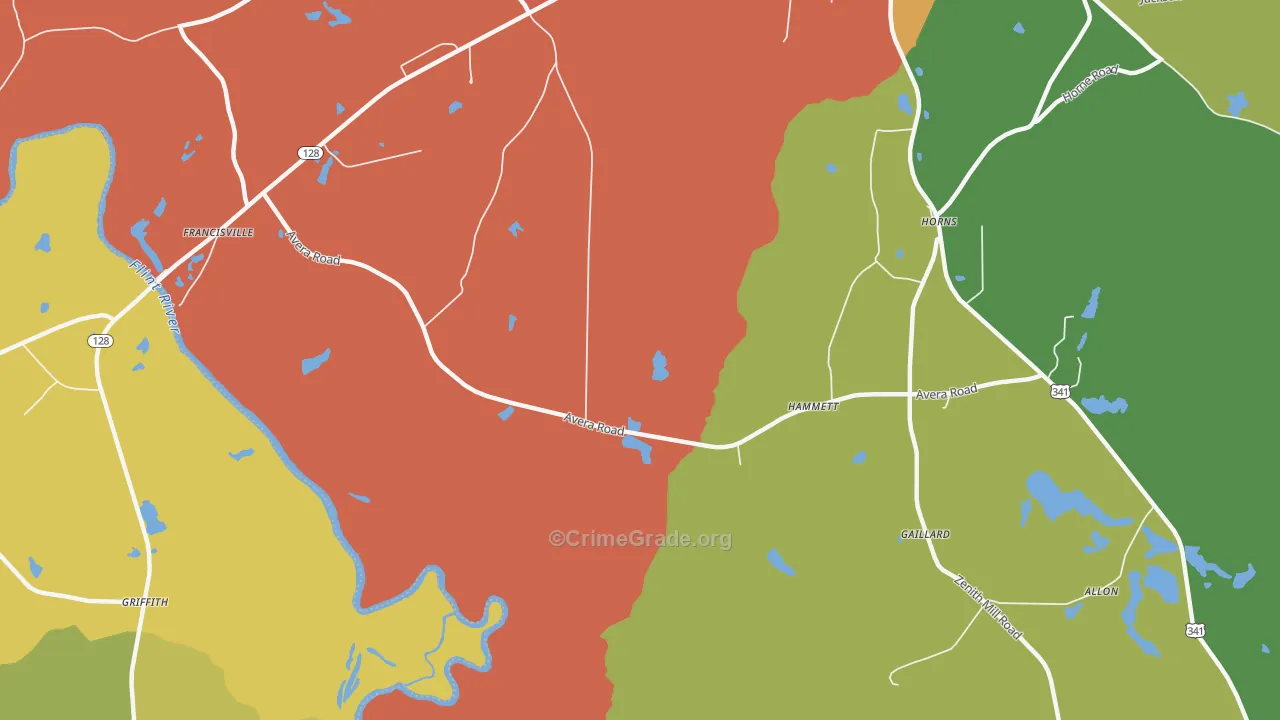 Hammett, GA Map of Assault Rates
