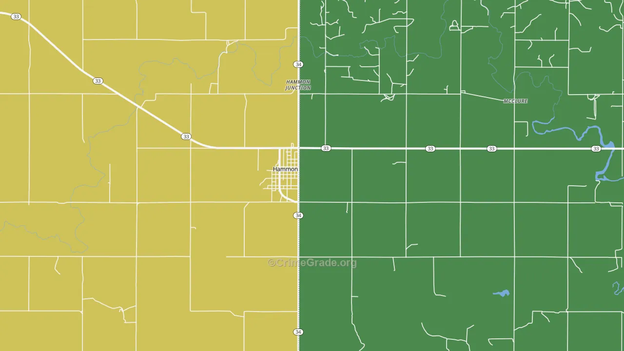 Hammon, OK Map of Assault Rates
