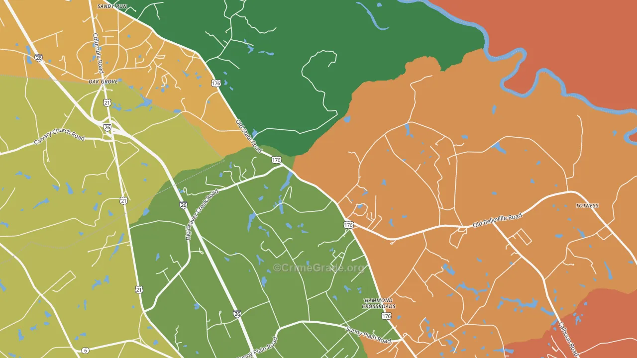 Hammond Crossroads, SC Map of Assault Rates