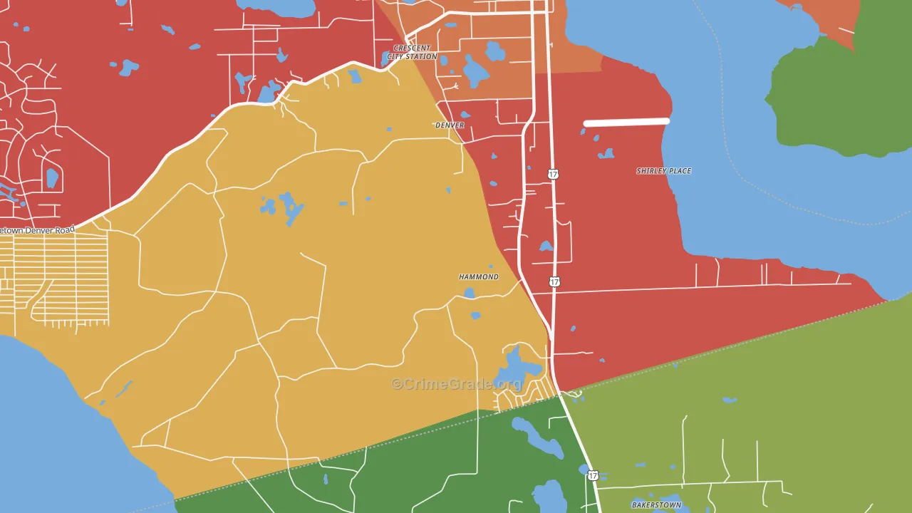 Hammond, FL Map of Assault Rates