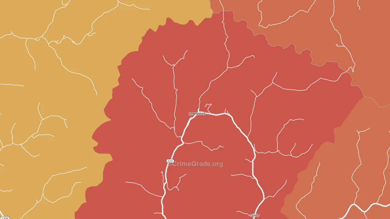 Hammond, KY Map of Assault Rates