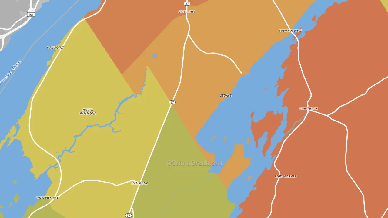 Hammond, NY Map of Assault Rates