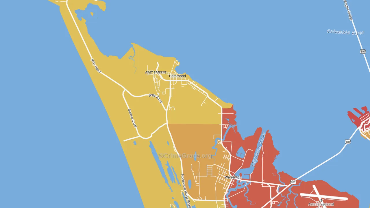Hammond, OR Map of Assault Rates