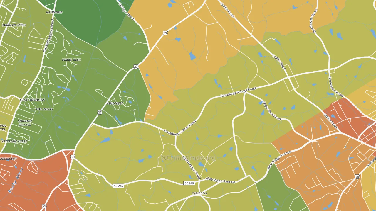 Hammond, SC Map of Assault Rates