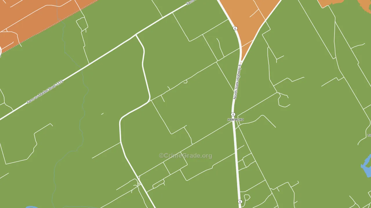 Hammond, TX Map of Assault Rates