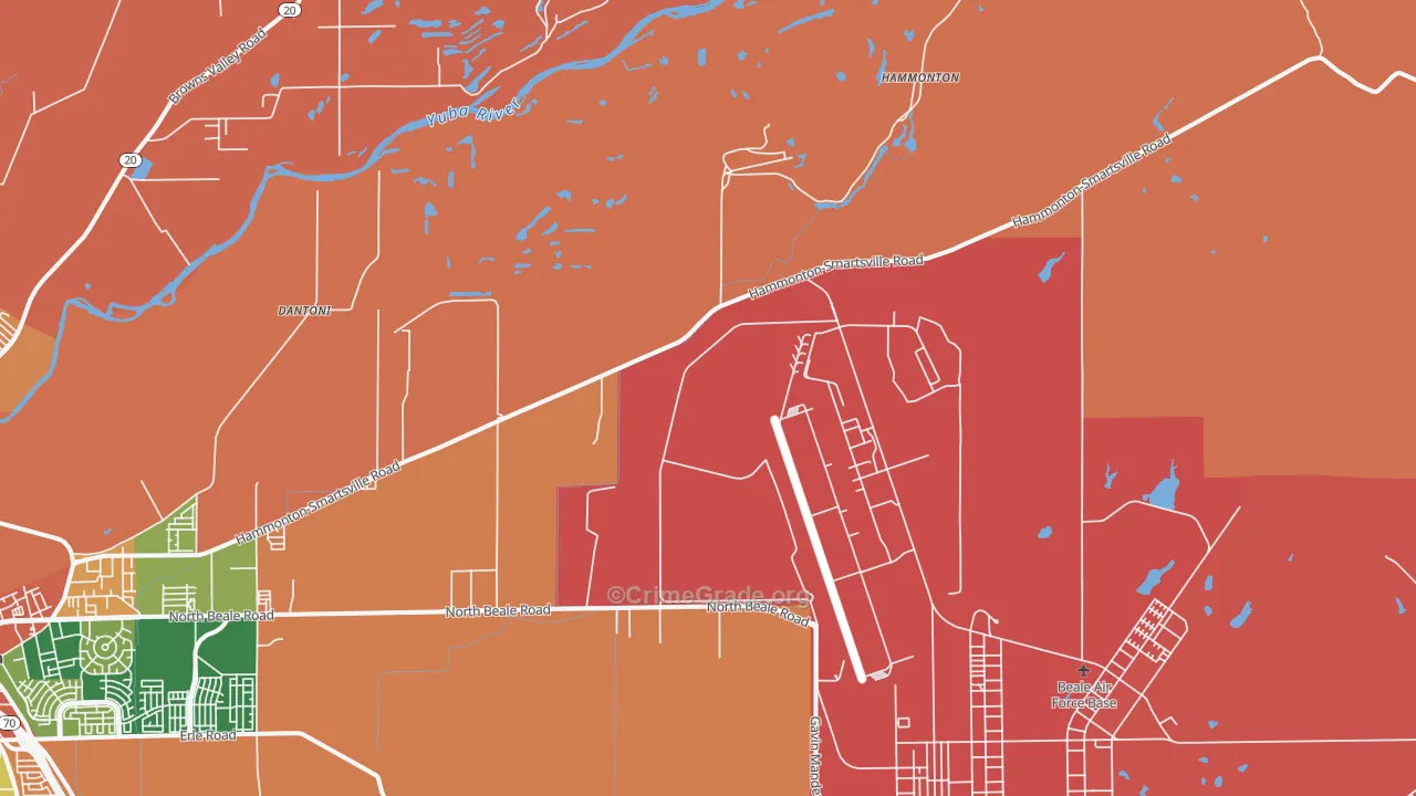 Hammonton, CA Map of Assault Rates