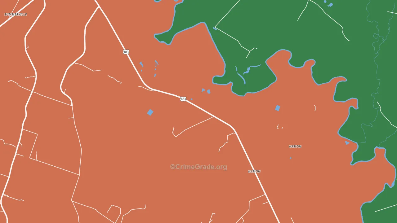 Hamon, TX Map of Assault Rates