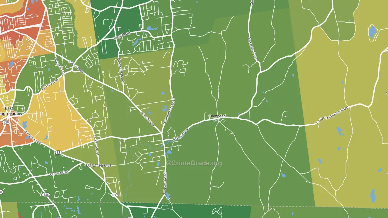 Hampden, MA Map of Assault Rates