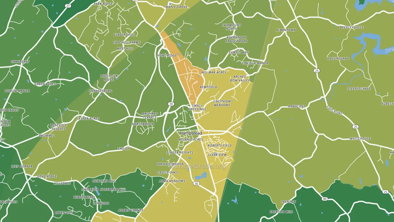 Hampstead, MD Map of Assault Rates